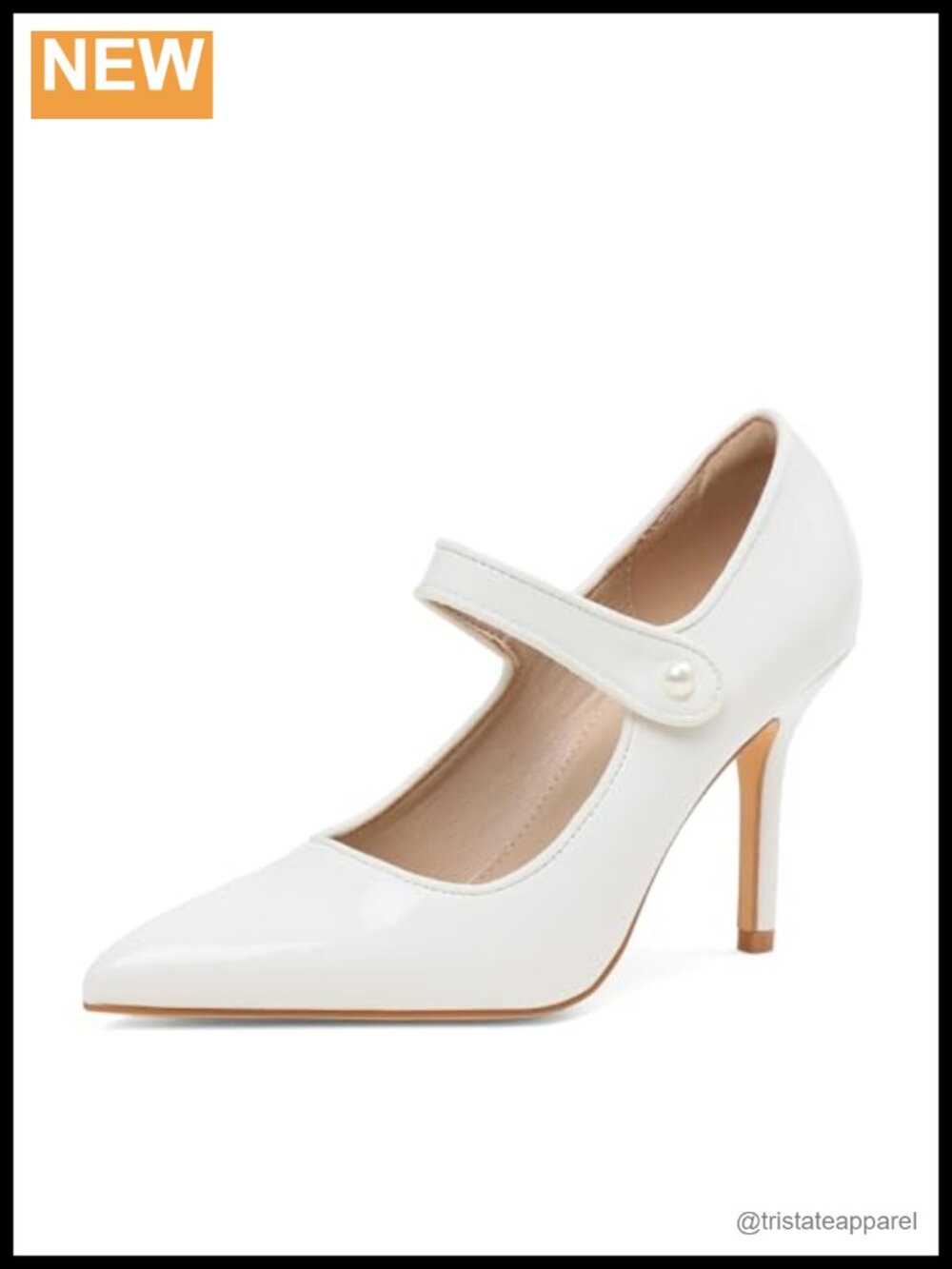 Mary Jane Heels Pointed Toe 3.5 Inch High Heels for Women Formal Pumps